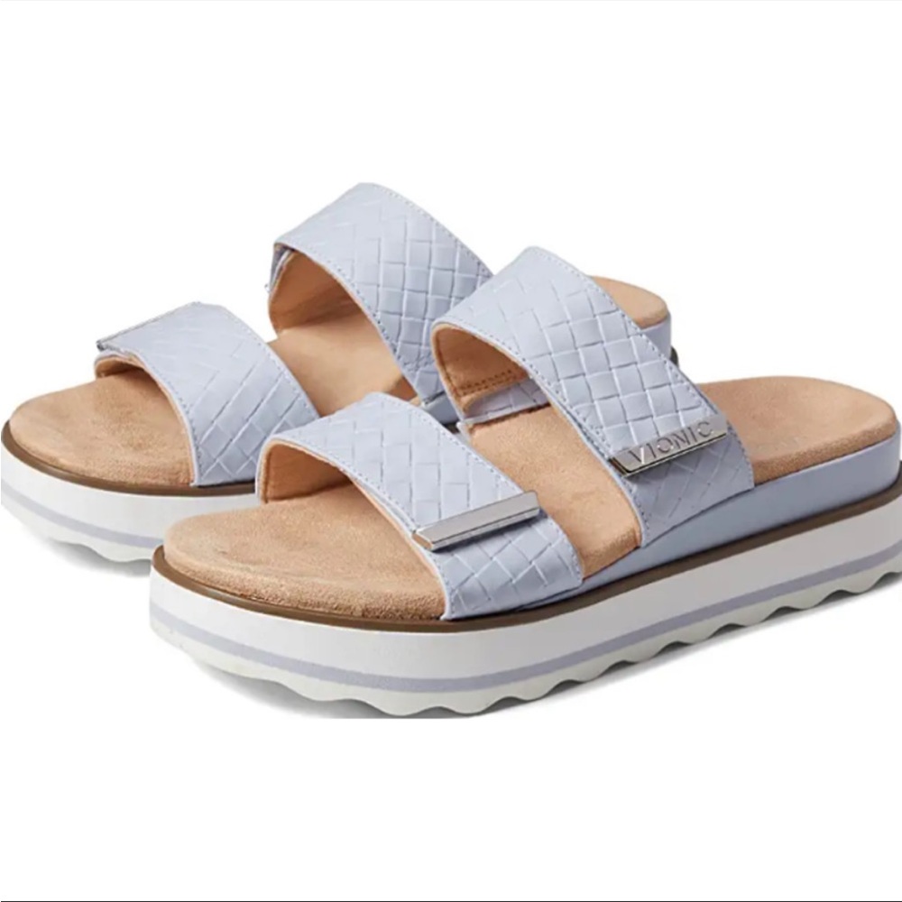 Vionic Brandie Platform Sandals in Blue Haze. Only worn once!